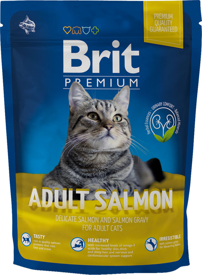 Сухой корм для кошек Brit Premium Лосось соус 300г
