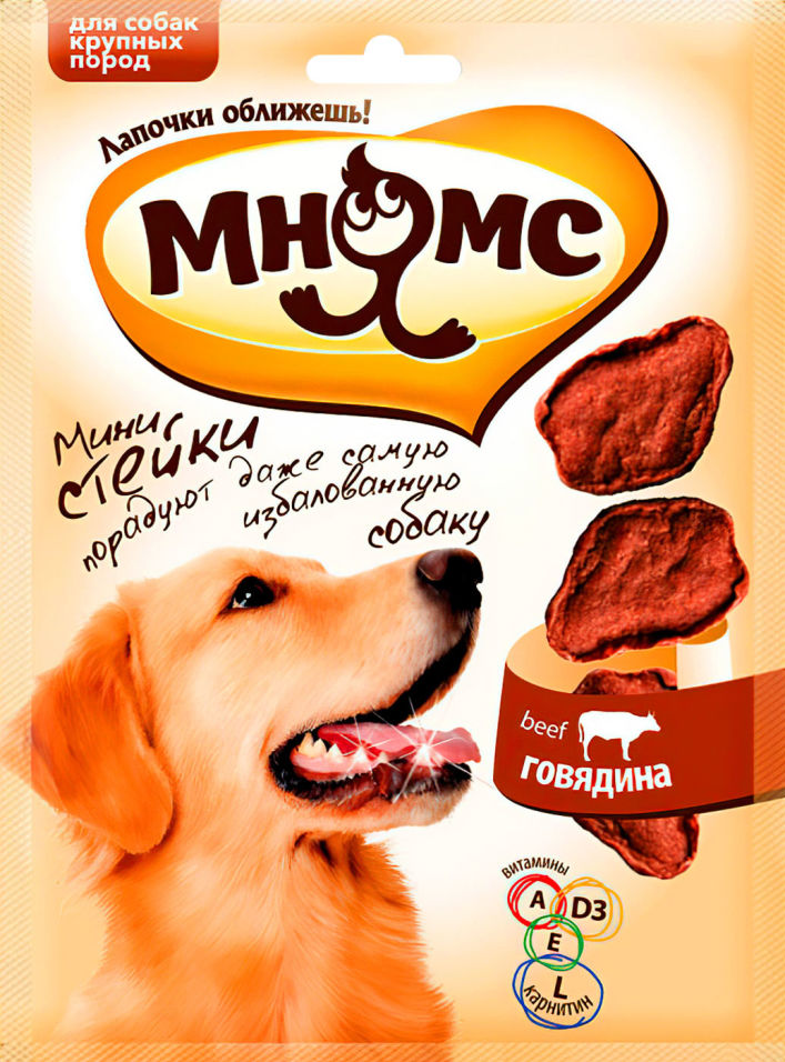 Лакомство для собак Мнямс стейки для крупных пород 75г (упаковка 6 шт.)