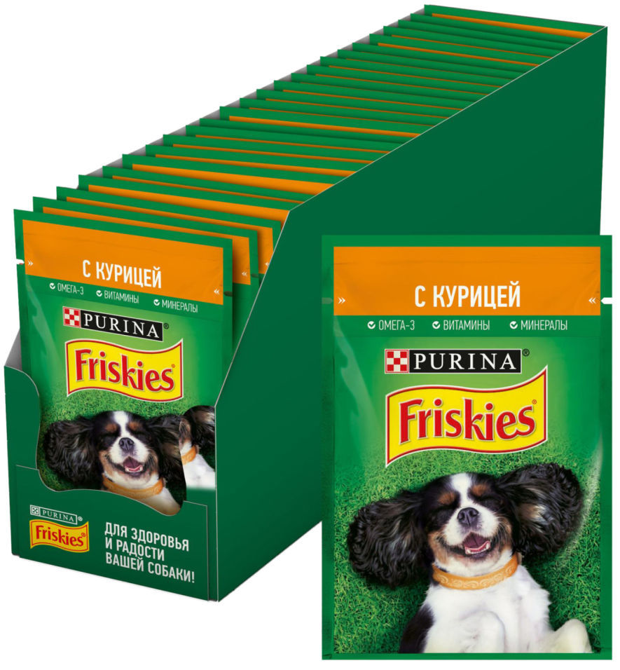 Влажный корм для собак Friskies с курицей 85г (упаковка 26 шт.)