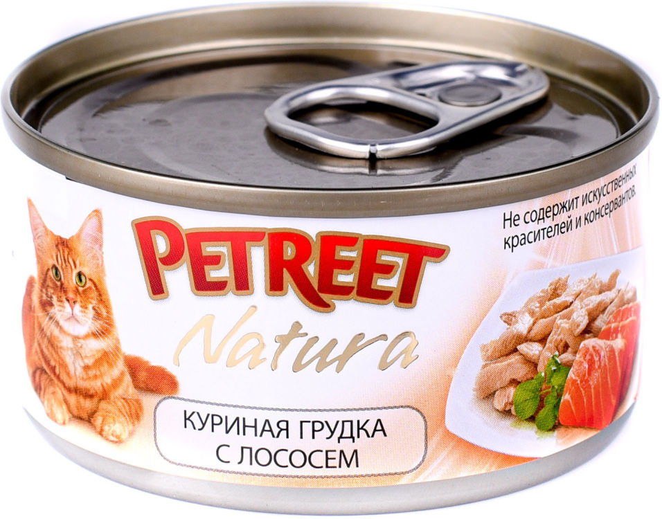 Корм для кошек Petreet Куриная грудка с лососем 70г (упаковка 12 шт.)