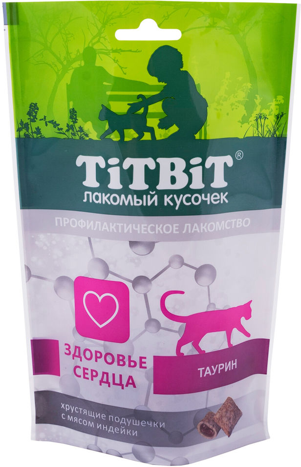 Сухой корм для кошек TiTBiT подушечки с мясом индейки 60г (упаковка 6 шт.)