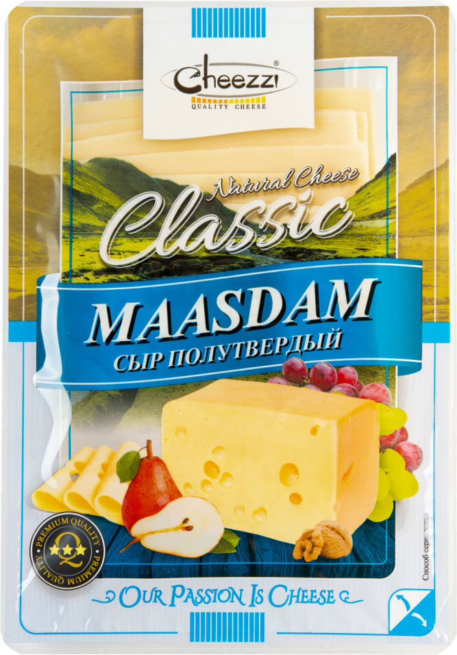 Сыр Cheezzi Маасдам 45% нарезка 150г