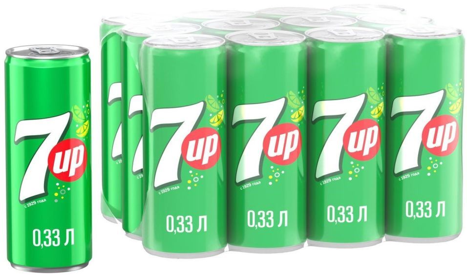 Напиток 7UP Лимон-лайм 330мл (упаковка 4 шт.)