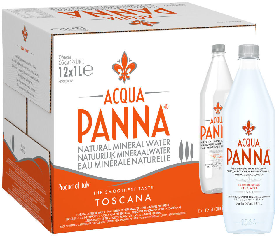 Вода Acqua Panna минеральная негазированная 1л (упаковка 6 шт.)