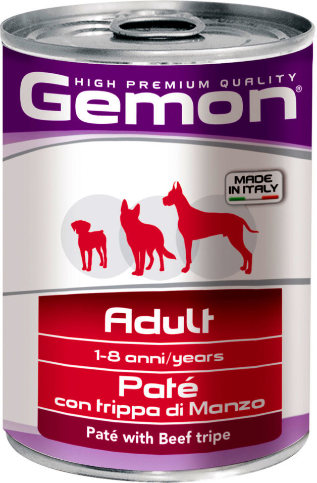 Корм для собак Gemon Dog паштет говяжий рубец 400г (упаковка 6 шт.)