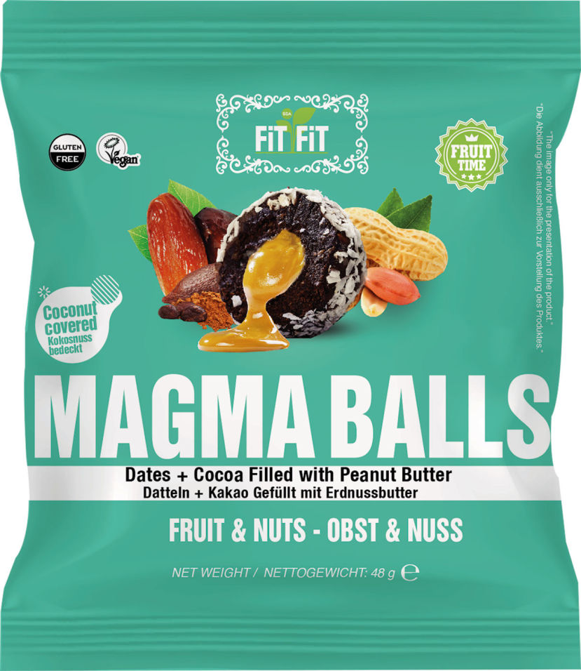 Снеки Magma Balls Финик-какао с арахисовой пастой 48г