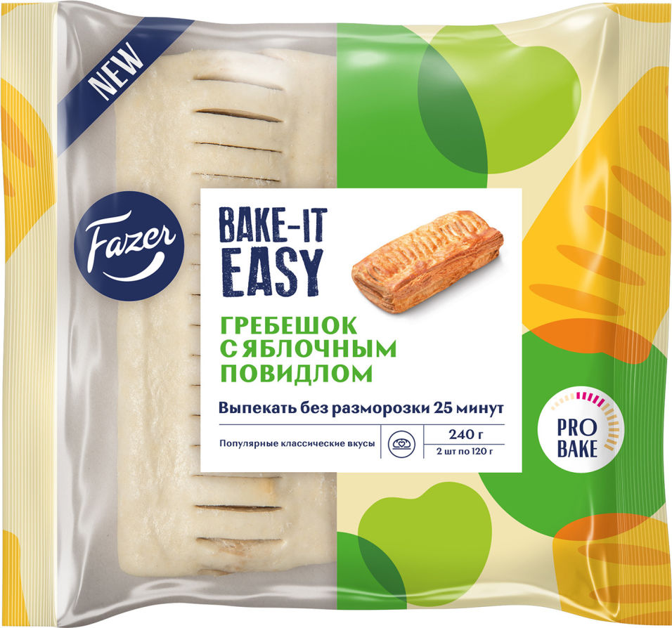 Гребешок Fazer Bake-It Easy с яблочным повидлом для выпечки замороженный 2шт*120г