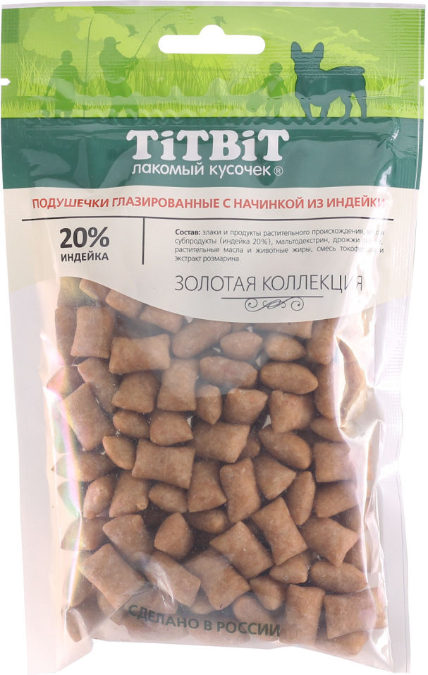 Лакомство для собак TiTBiT Подушечки глазированные с индейкой 100г (упаковка 6 шт.)