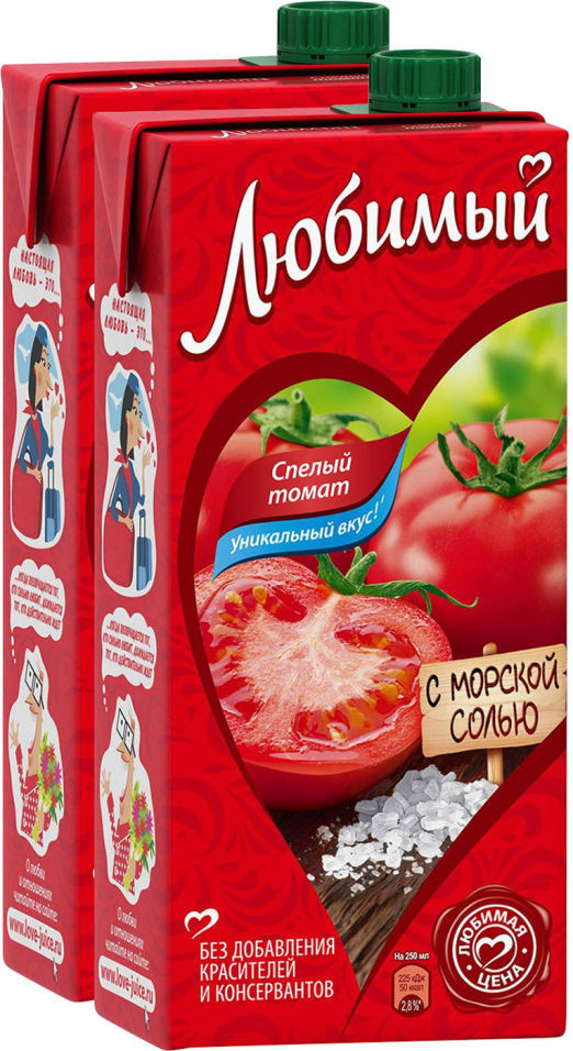Нектар Любимый Спелый томат 950мл (упаковка 2 шт.)