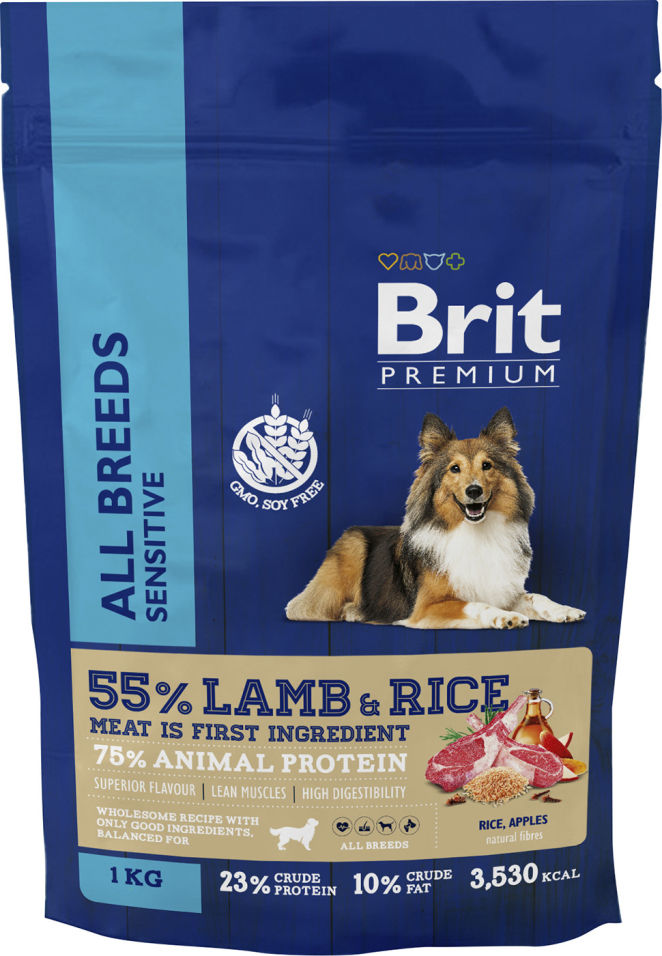 Сухой корм для собак Brit Premium Lamb & Rice 1кг