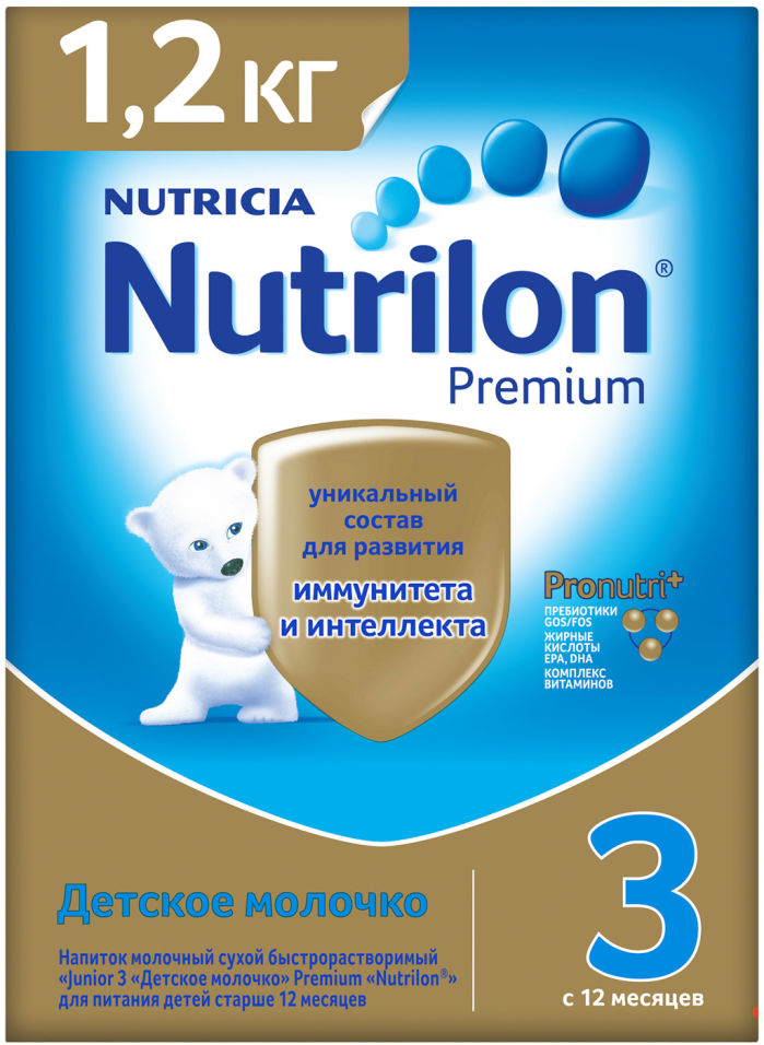 Смесь Nutrilon Premium 3 Junior С 12 месяцев 1.2кг (упаковка 3 шт.)