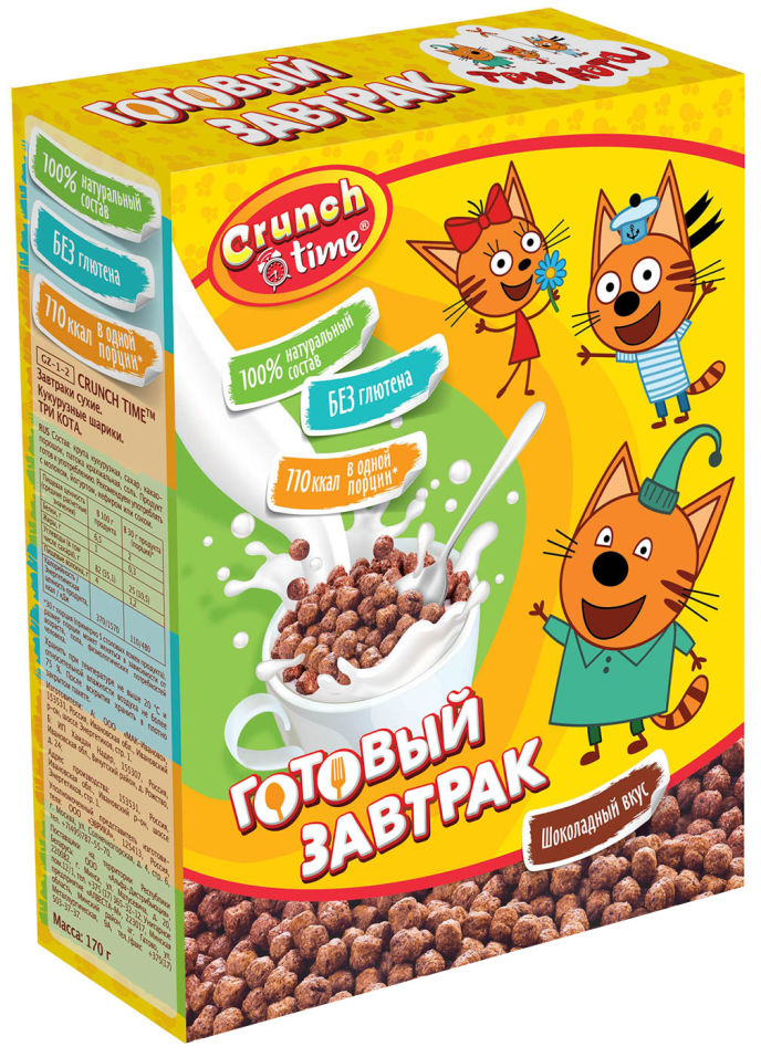Сухой завтрак Crunch Time Три кота 170г