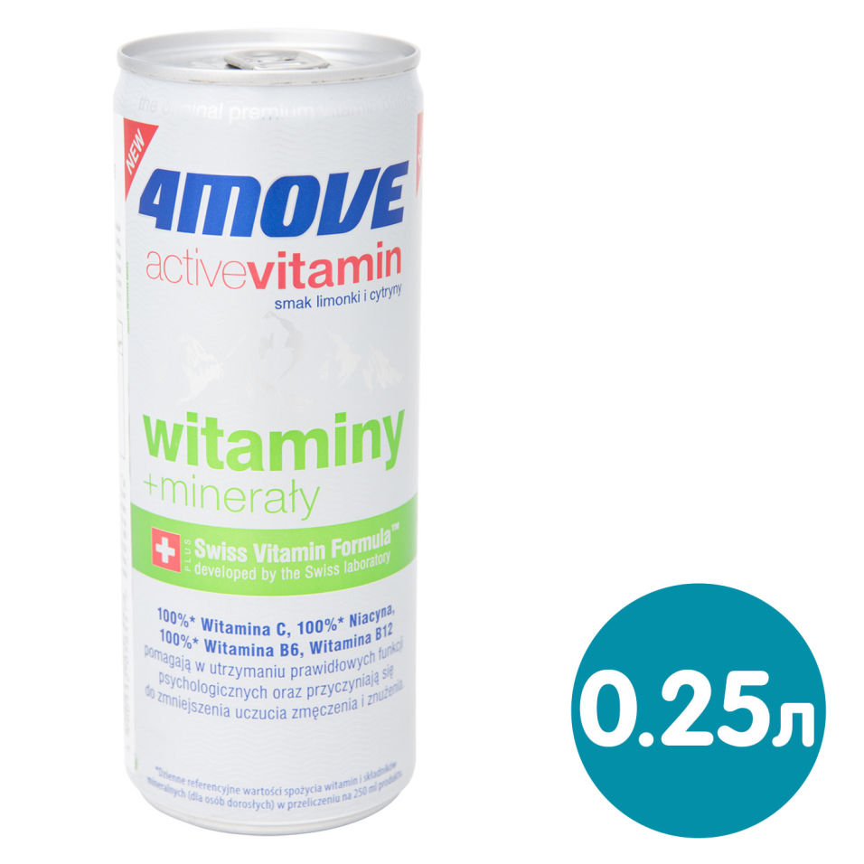 Напиток витаминизированный 4Move Vitamin со вкусом лимона и лайма 250мл (упаковка 12 шт.)