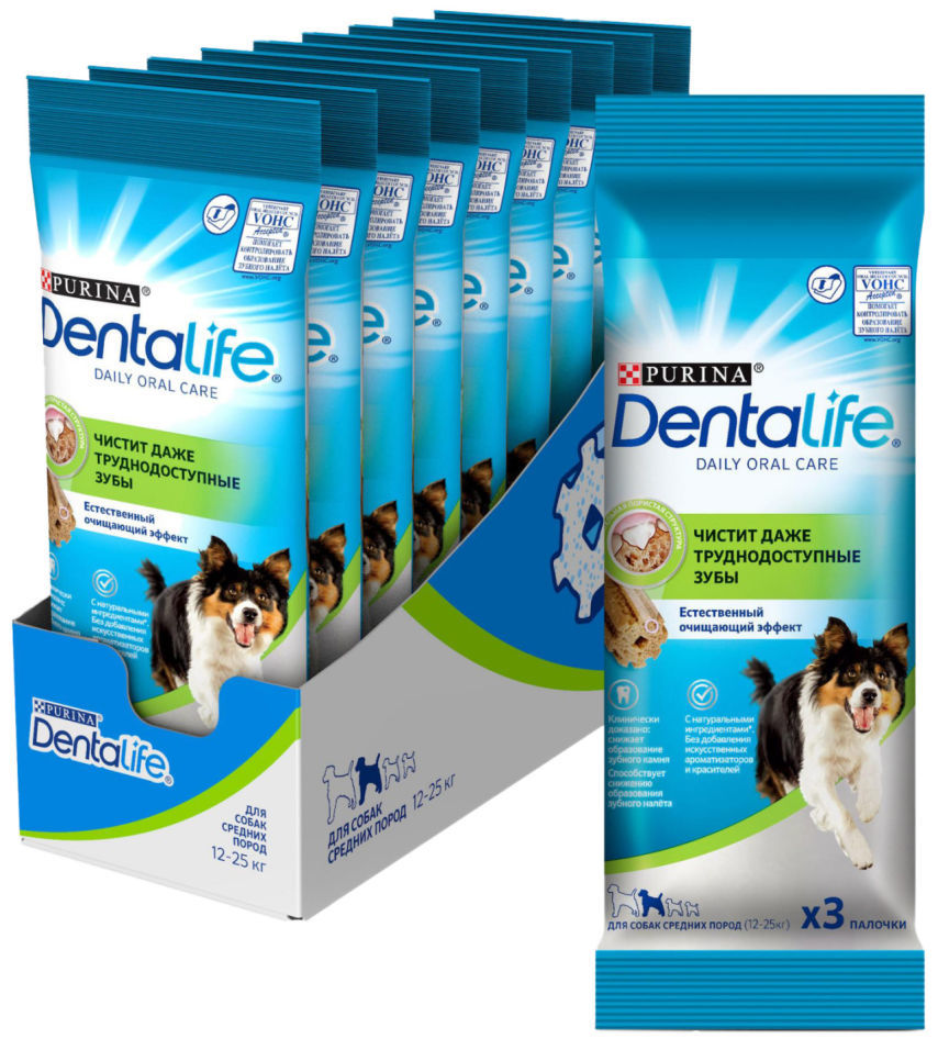 Лакомство для собак DentaLife для средних пород для здоровья полости рта 69г (упаковка 3 шт.)