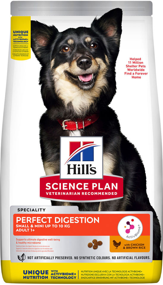 Сухой корм для собак Hills Science Plan Perfect Digestion Mini Adult для мелких пород для улучшения пищеварения с курице