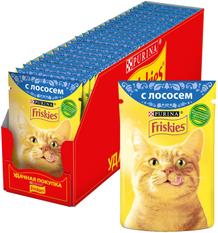 Влажный корм для кошек Friskies с лососем 85г (упаковка 26 шт.)