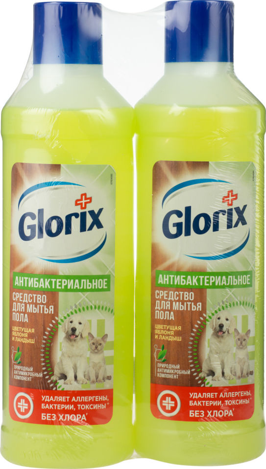 Средство для мытья пола Glorix Цветущая яблоня и ландыш 2шт*1л