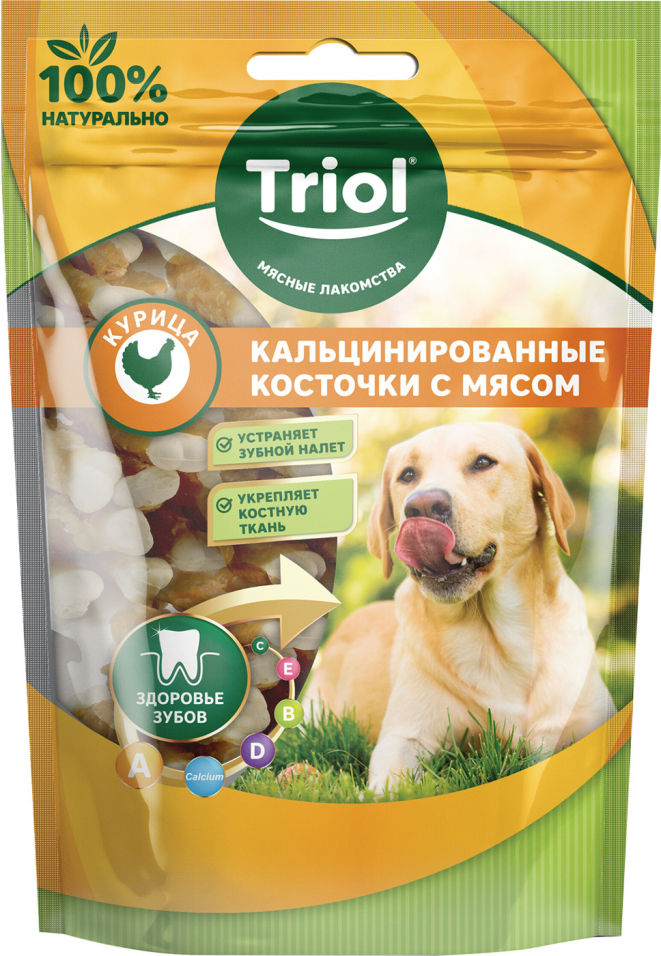 Лакомство для собак Triol Кальцинированные косточки с Курицей 70г Лакомство для собак Triol Кальцинированные косточки с Курицей 70г