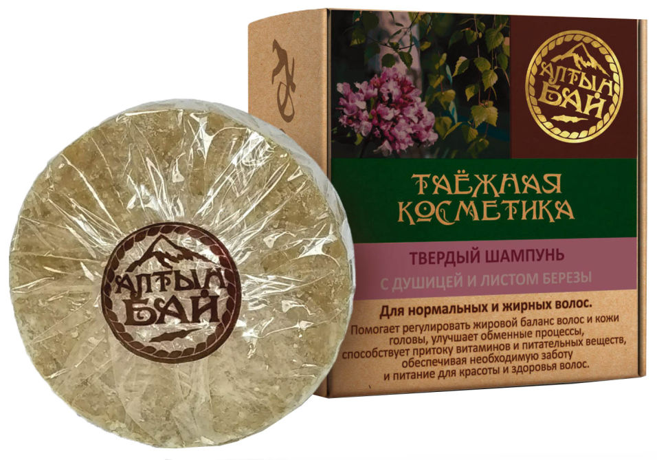 Шампунь для волос Алтын Бай твердый С Душицей и листом березы