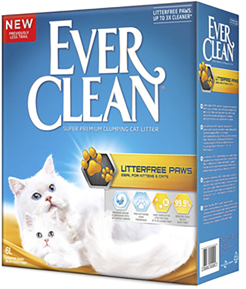 Наполнитель для кошачьего туалета Ever Clean LitterFree Paws для идеально чистых лап 6л Наполнитель для кошачьего туалета Ever Clean LitterFree Paws для идеально чистых лап 6л