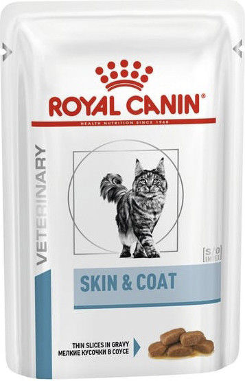 Корм для кошек Royal Canin VCN SkinCoat Formula для кастрированных с чувствительной кожей 85г упаковка 12 шт 1165₽
