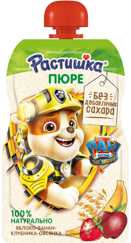 Пюре Растишка Яблоко банан клубника и овсянка 85г