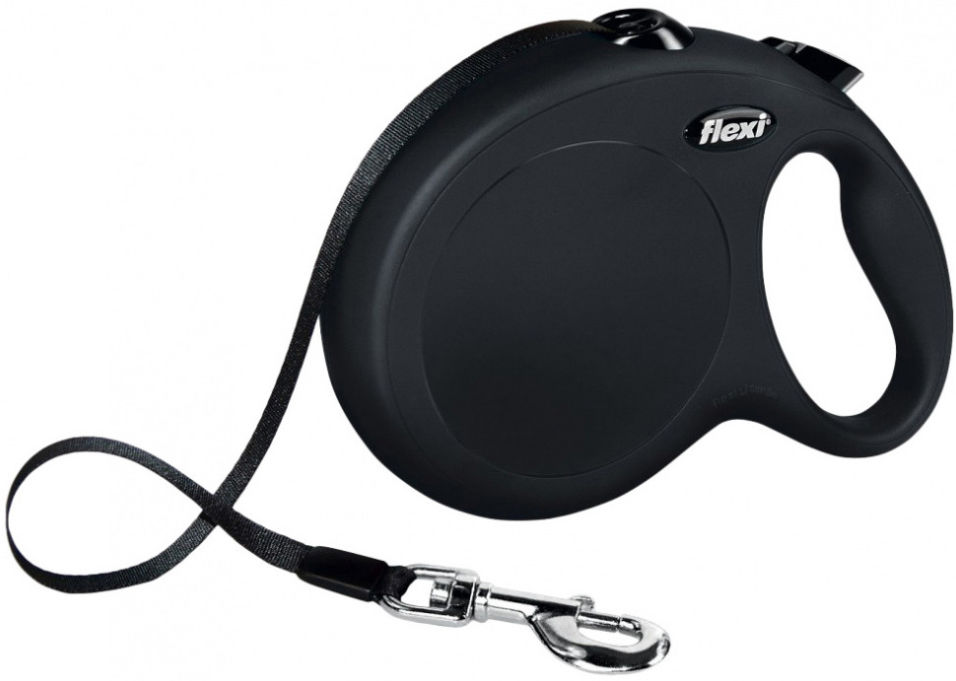 Рулетка для собак Flexi New Classic L до 50кг лента 5м черная Рулетка для собак Flexi New Classic L до 50кг лента 5м черная