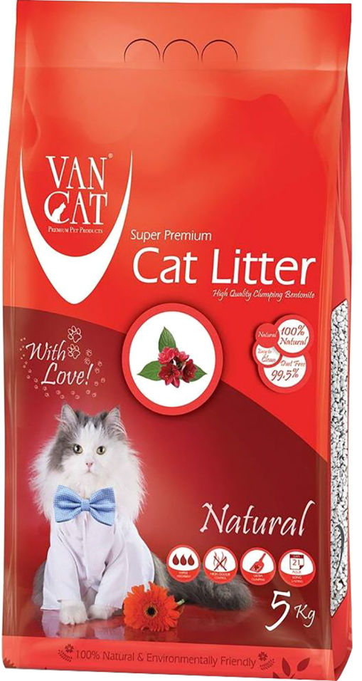 Наполнитель для кошачьего туалета Van Cat комкующийся 5кг Наполнитель для кошачьего туалета Van Cat комкующийся 5кг