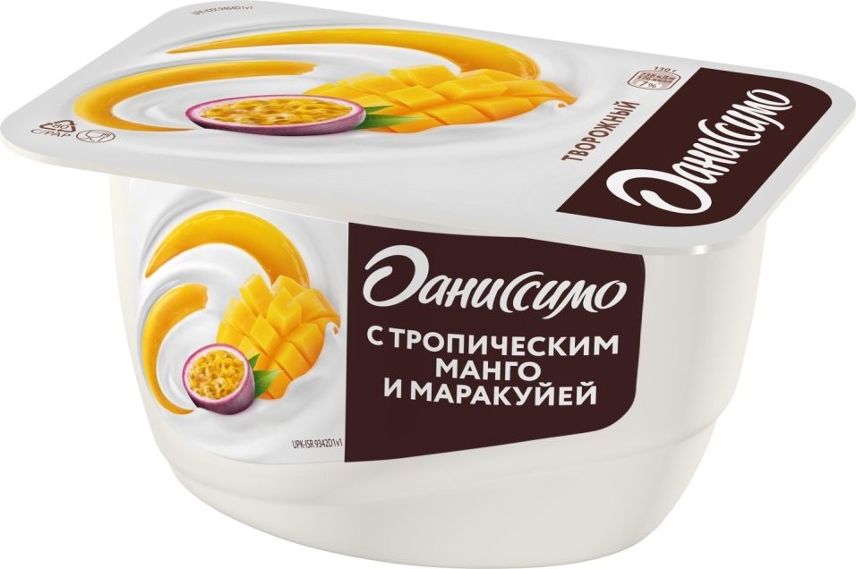 Продукт творожный Даниссимо с тропическим манго и маракуйей 5.6% 130г