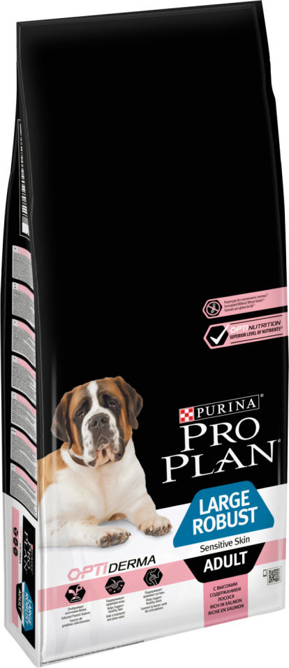 Сухой корм для собак Pro Plan Optiderma Large Robust Adult Sensitive с лососем и рисом 14кг Сухой корм для собак Pro Plan Optiderma Large Robust Adult Sensitive с лососем и рисом 14кг