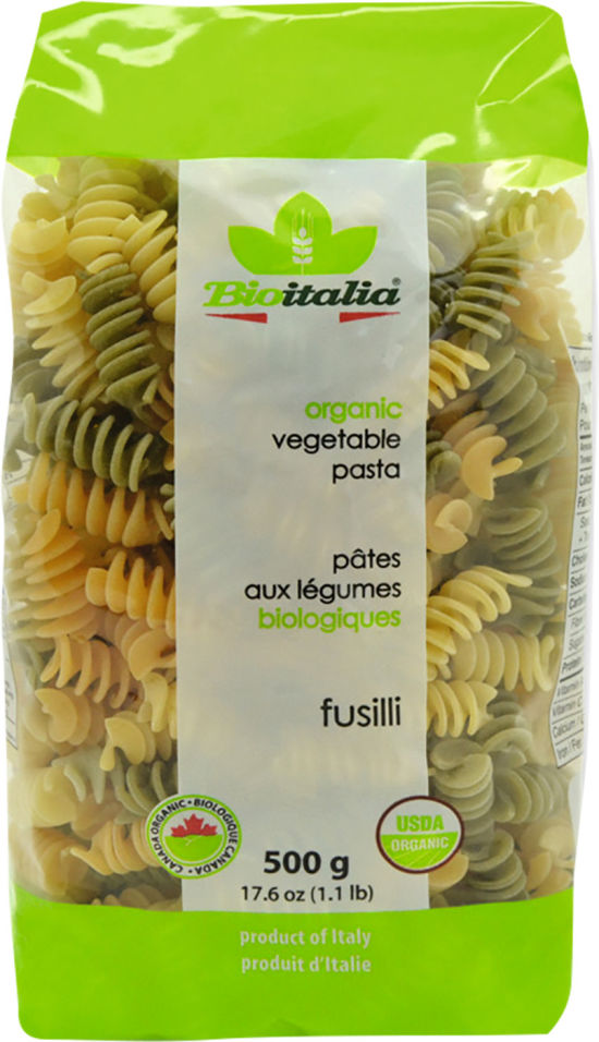 Макароны BioItalia с томатом и шпинатом BIO 500г