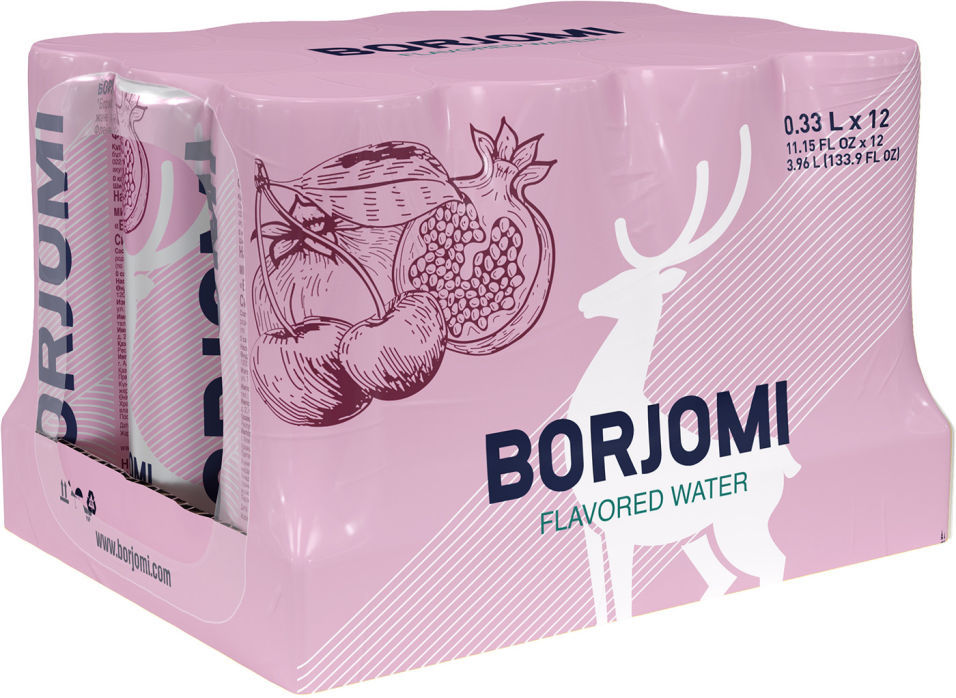 Напиток Borjomi Flavored Water Вишня-Гранат без сахара 330мл (упаковка 3 шт.)