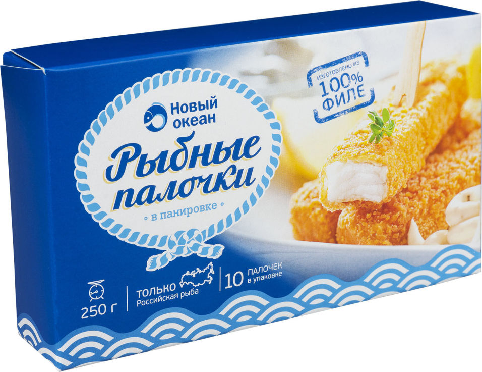 Палочки рыбные Новый океан в панировке 250г