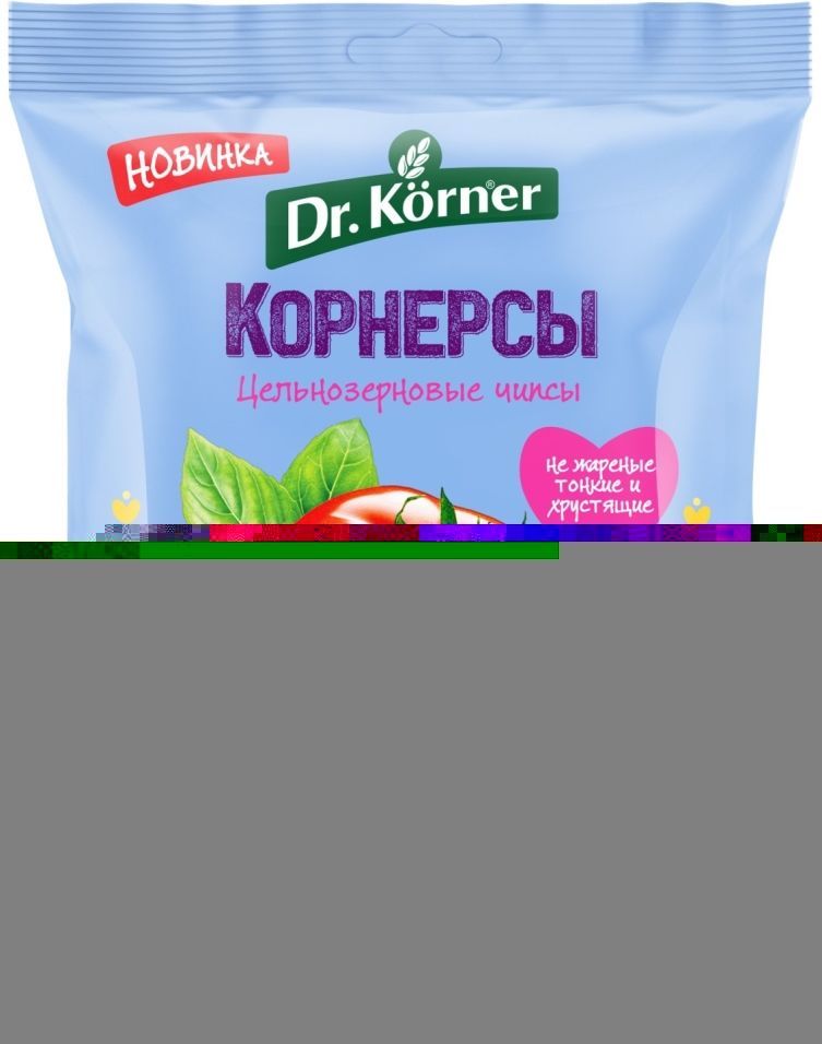 Чипсы Dr.Korner Кукурузно-рисовые с Томатом и Базиликом 50г