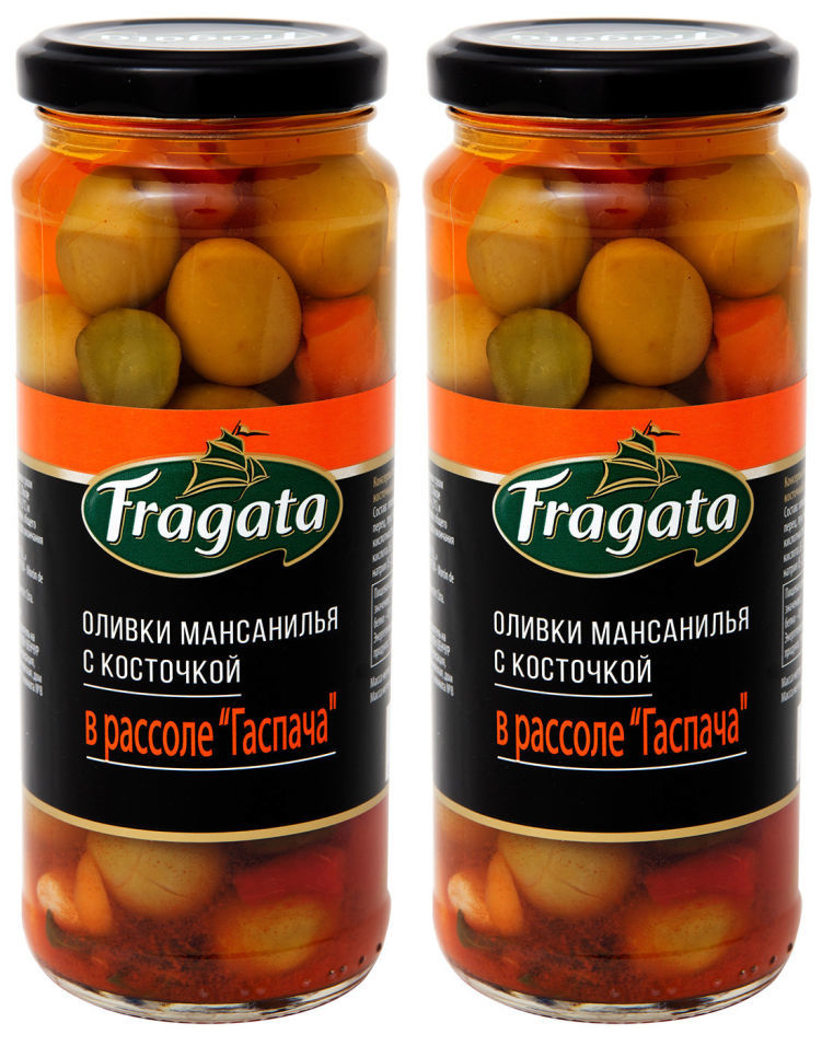 Оливки Fragata Мансанилья в рассоле Гаспача 340г (упаковка 2 шт.)