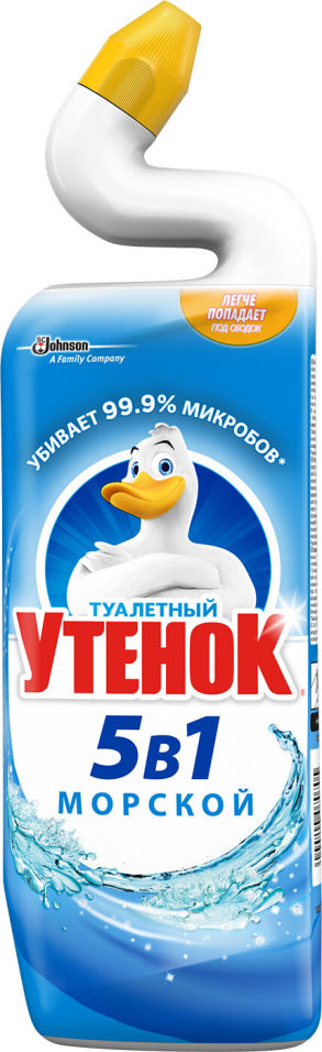 Средство для чистки унитаза Туалетный Утенок 5в1 Морской 900мл 120₽