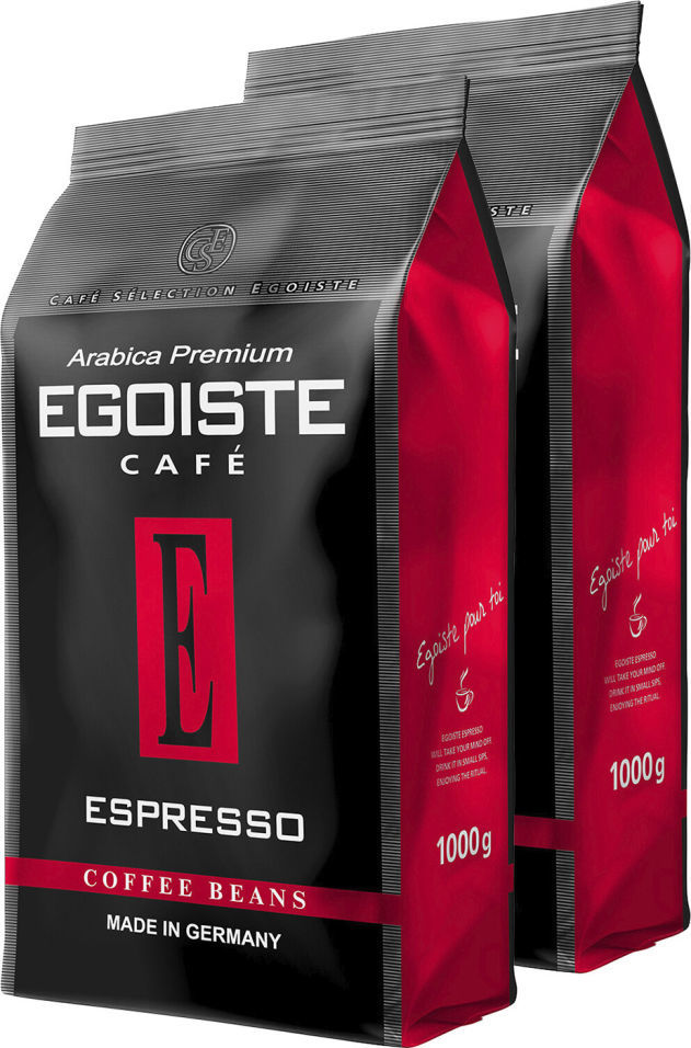 Кофе в зернах Egoiste Espresso 1кг (упаковка 2 шт.)