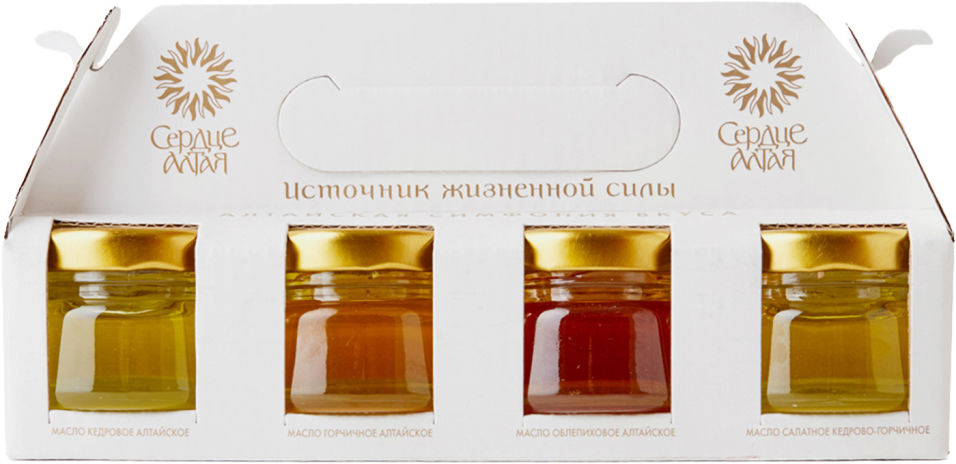 Набор подарочный Сердце Алтая Алтайская симфония вкуса 4 вида масла 80мл