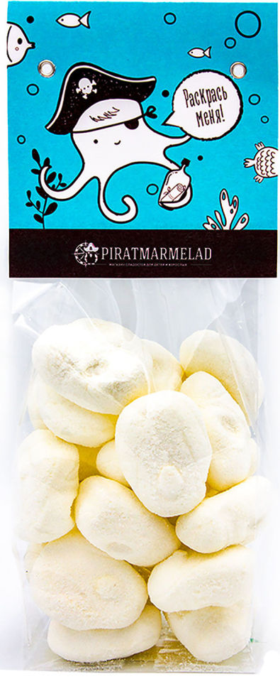 Маршмеллоу PiratMarmelad Черепа белые с шоколадной начинкой 200г