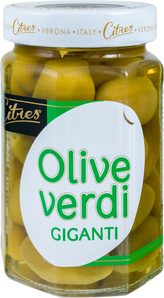 Оливки Citres Зеленые с косточкой гигантские 290г