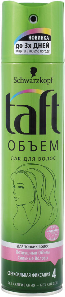 Лак для волос Taft Объем Сверхсильная фиксация 225мл 285₽