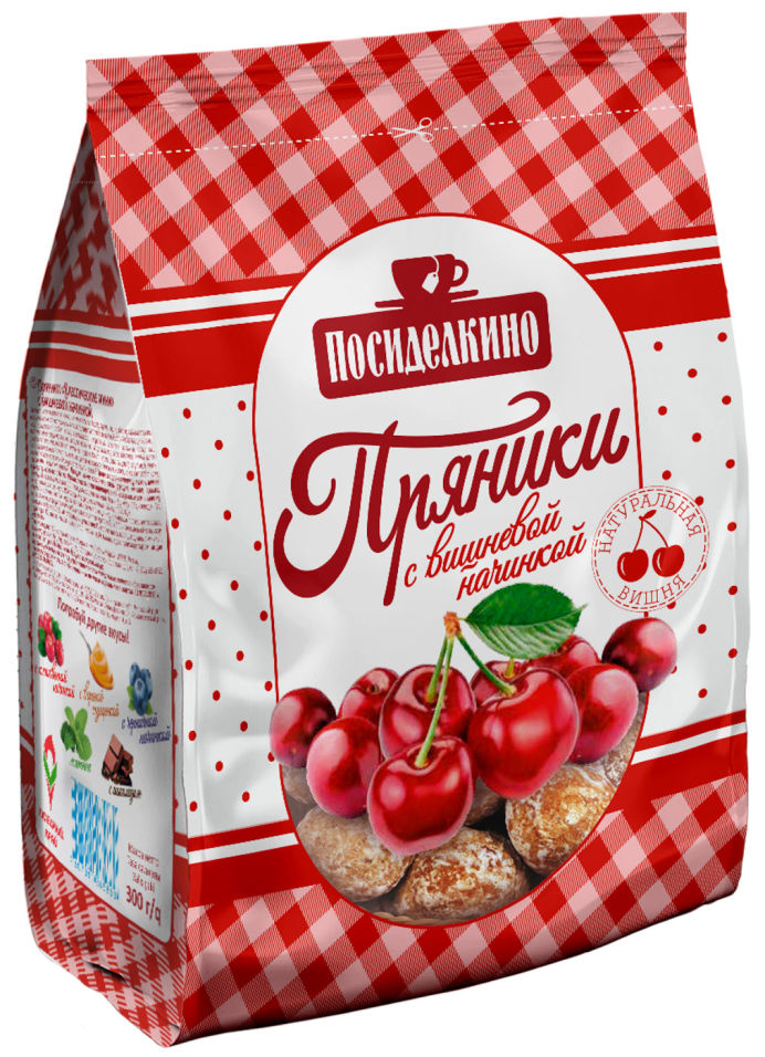 Пряники мини Посиделкино Классические с вишневой начинкой 300г