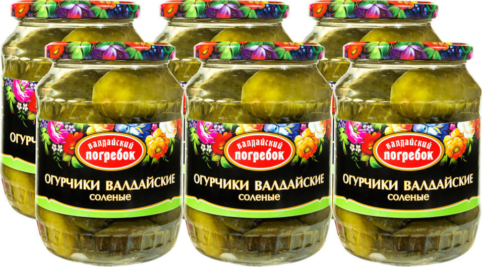 Огурцы Валдайский Погребок соленые 650г (упаковка 3 шт.)