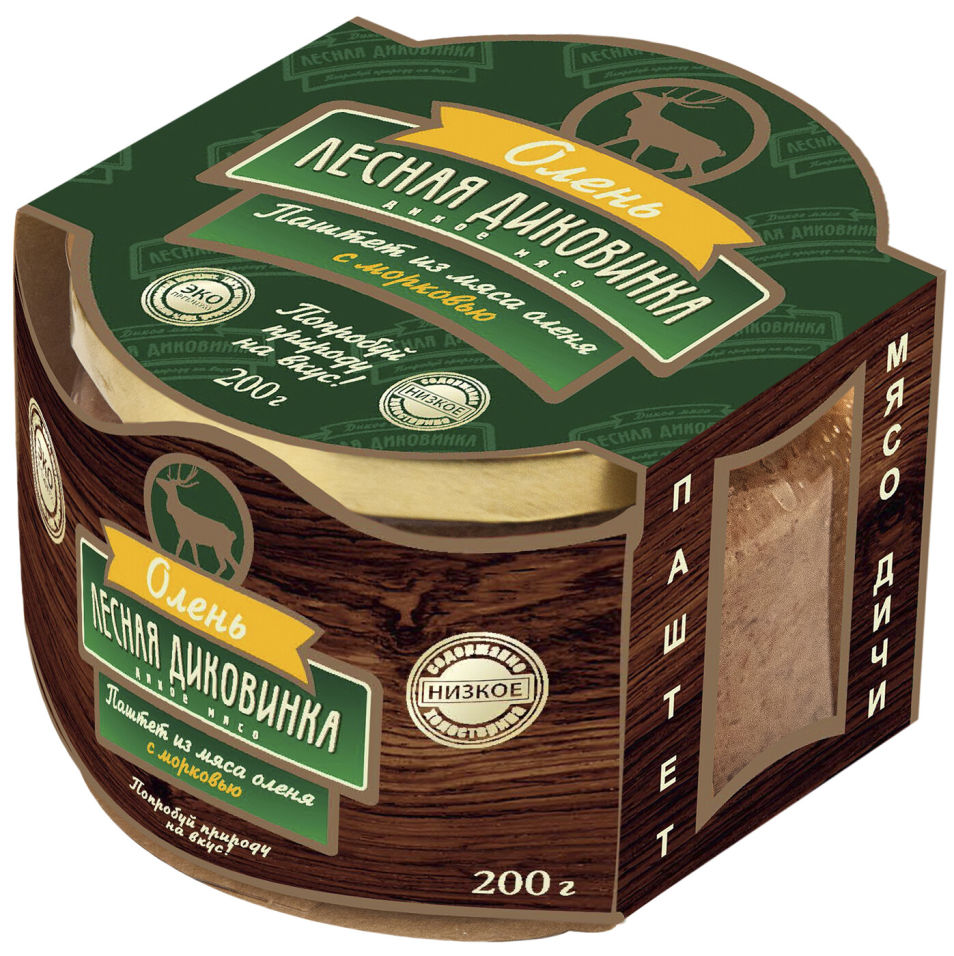 Паштет Лесная диковинка из мяса оленя с морковью 200г