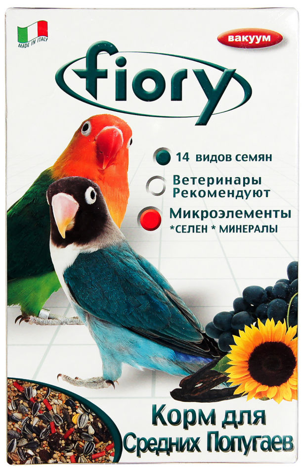 Корм для птиц Fiory для средних попугаев 800г Корм для птиц Fiory для средних попугаев 800г