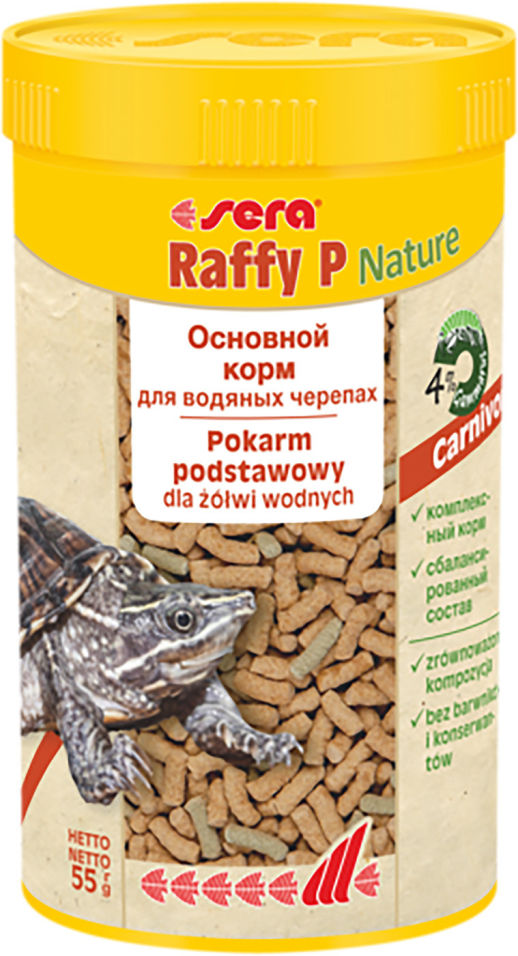 Корм для рептилий Sera Raffy P палочки 250мл Корм для рептилий Sera Raffy P палочки 250мл