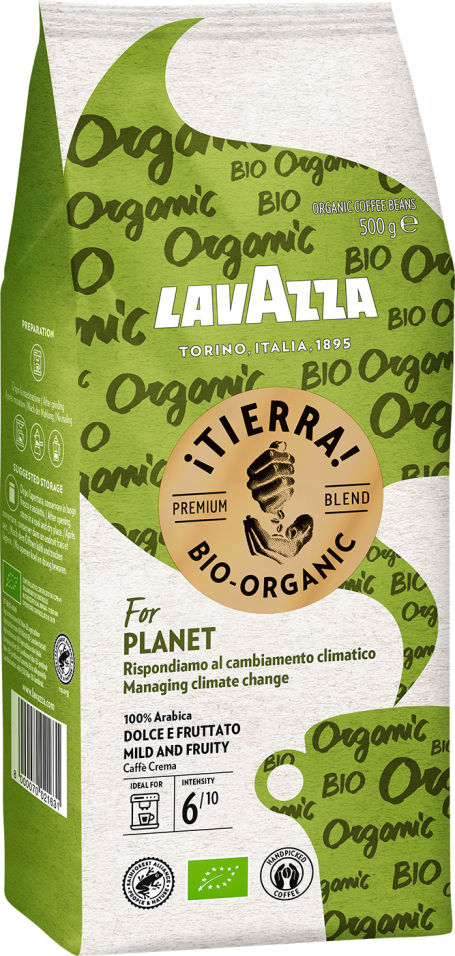 Кофе в зернах Lavazza Tierra Bio-Organic 500г