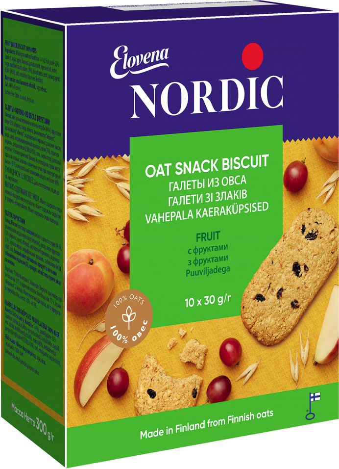 Галеты Nordic из овса с фруктами 300г