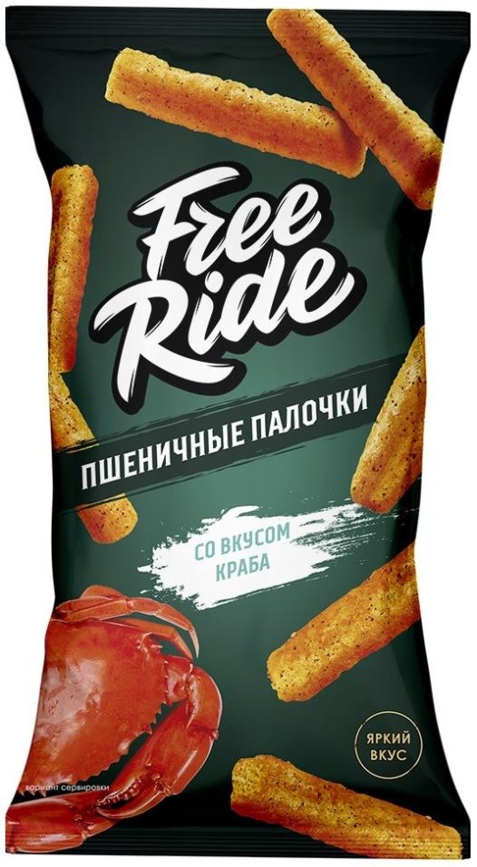 Палочки Free Ride пшеничные со вкусом краба 40г
