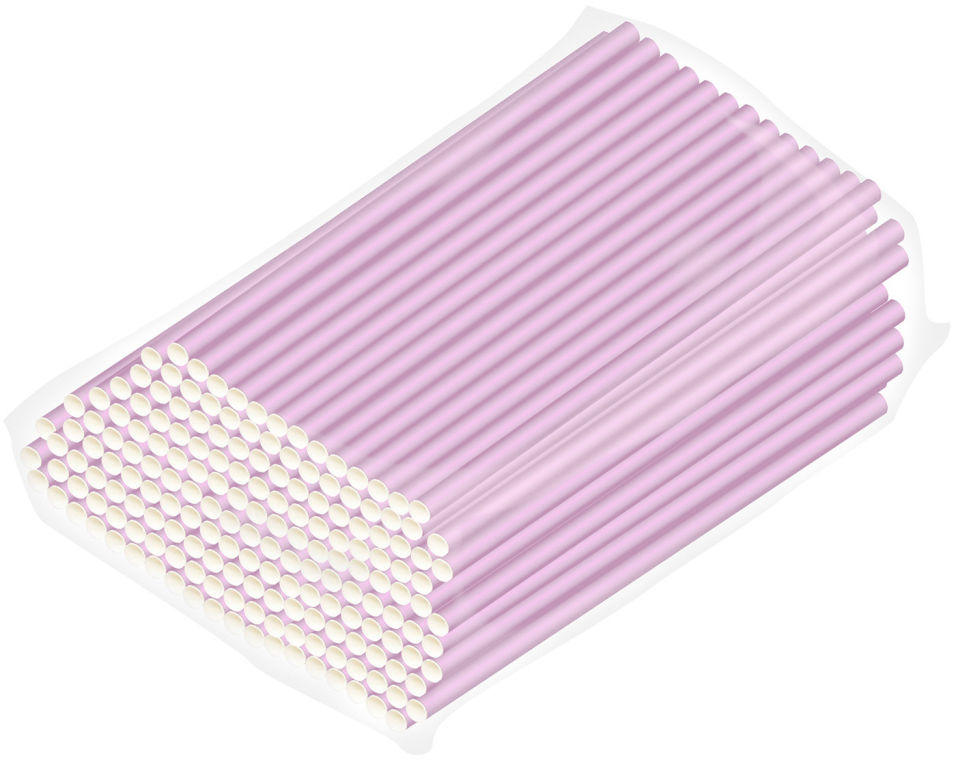 Трубочки бумажные Gratias сиреневые 200шт